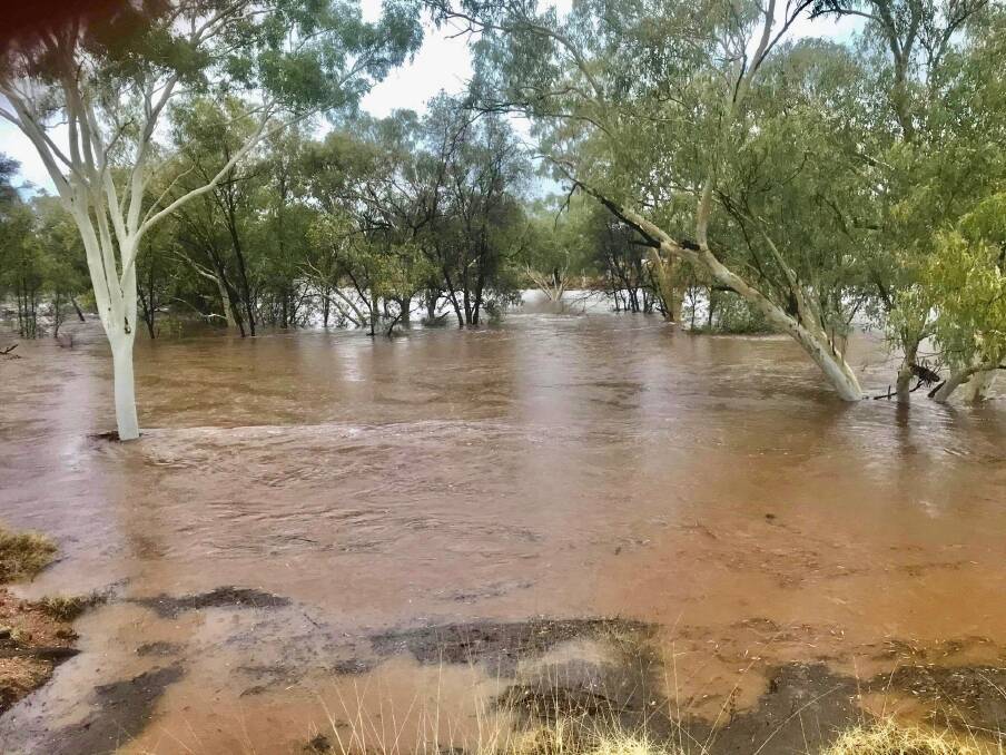 This creek at May Downs Station, 30km north-east of Mount Isa, was bone dry just 24 hours ago. Photo: Katrina Dare.