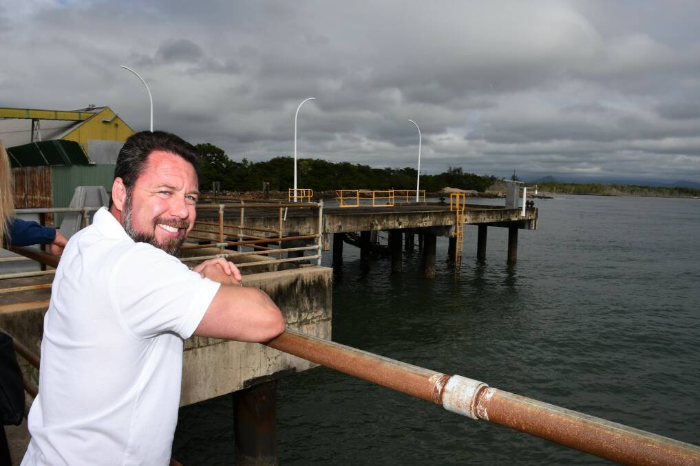 Hinchinbrook MP Nick Dametto in front of some of the rusted pylons at Lucinda service jetty that will be repaired.