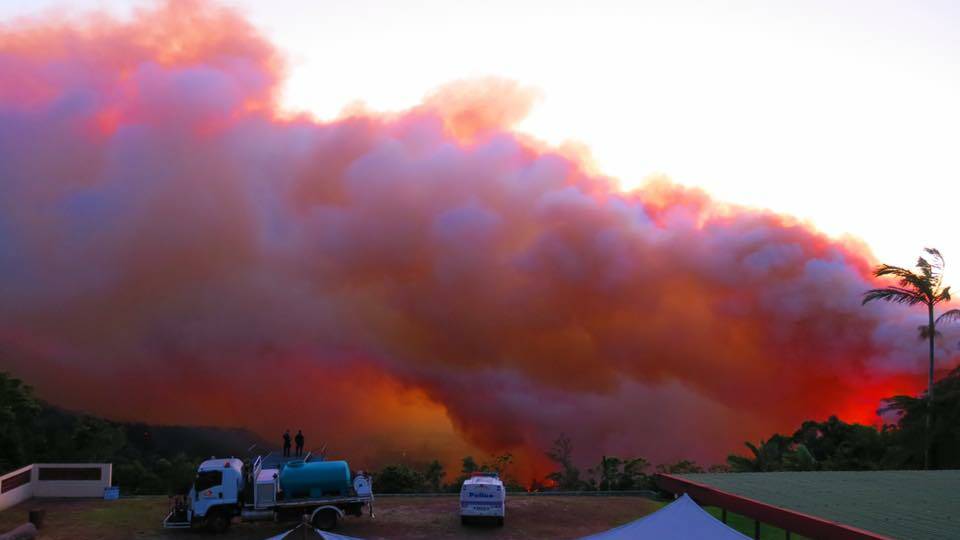 TERRIFYING: The fire burnt through dense rainforest around Eungella and threatened the community.