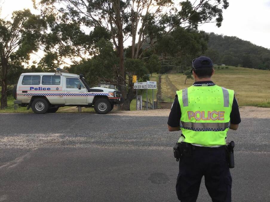 Police are monitoring borders in remote Queensland to ensure non-residents who aren't exempt from interstate travel do not get through. Photo - QPS media.