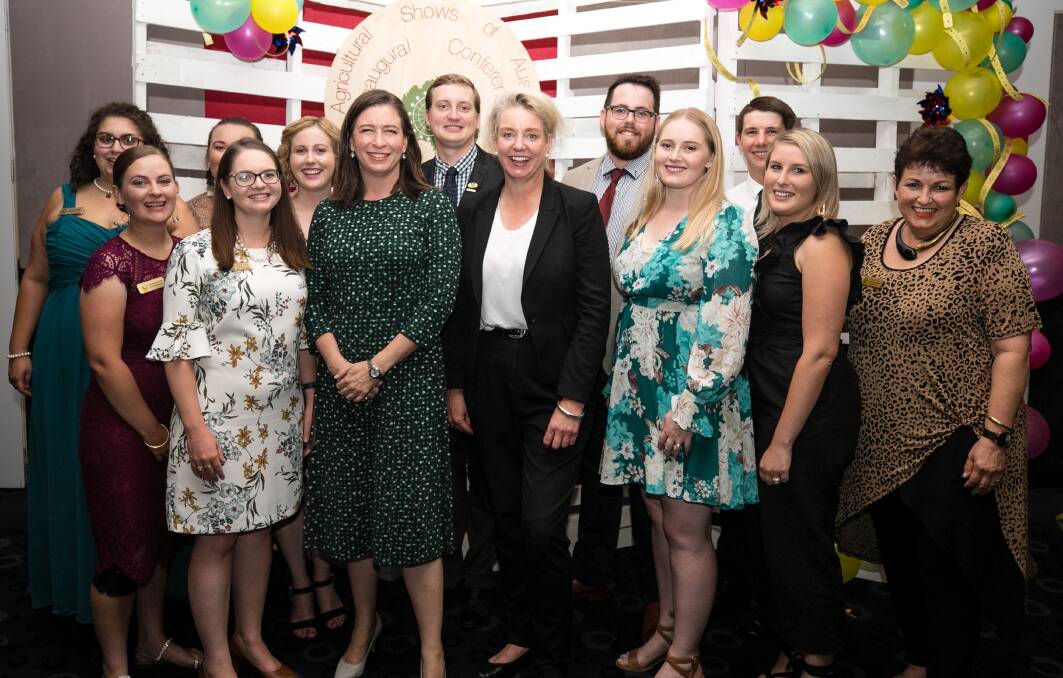 The Qld Ag Shows Next Generation Committee from back row Georgina Bayly, Emma Boughen, Clare Webster, Adam Tokely, Jack Murphy and Adam Trace.
Front left is Michaela Kammholz, Brianna Hockey, Senator Susan McDonald,
Minister Bridget McKenzie, Kait Murphy, Cheneya Vetter and Lorraine Crothers.
