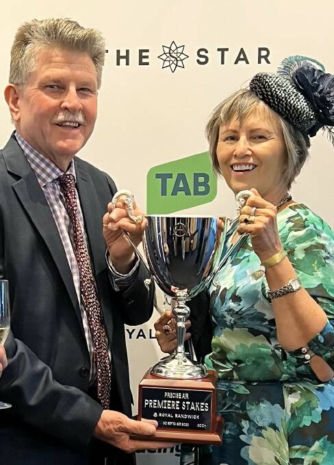 Now onto the $20M TAB Everest, the World's richest race on turf. Think About It's part owner Ken McCaffrey, and his wife Kath, of Rockhampton celebrate after the 5yo gelding's first up win in the Group 2, $1M Premiere Stakes, 1200m at Randwick last Saturday. Picture supplied.
