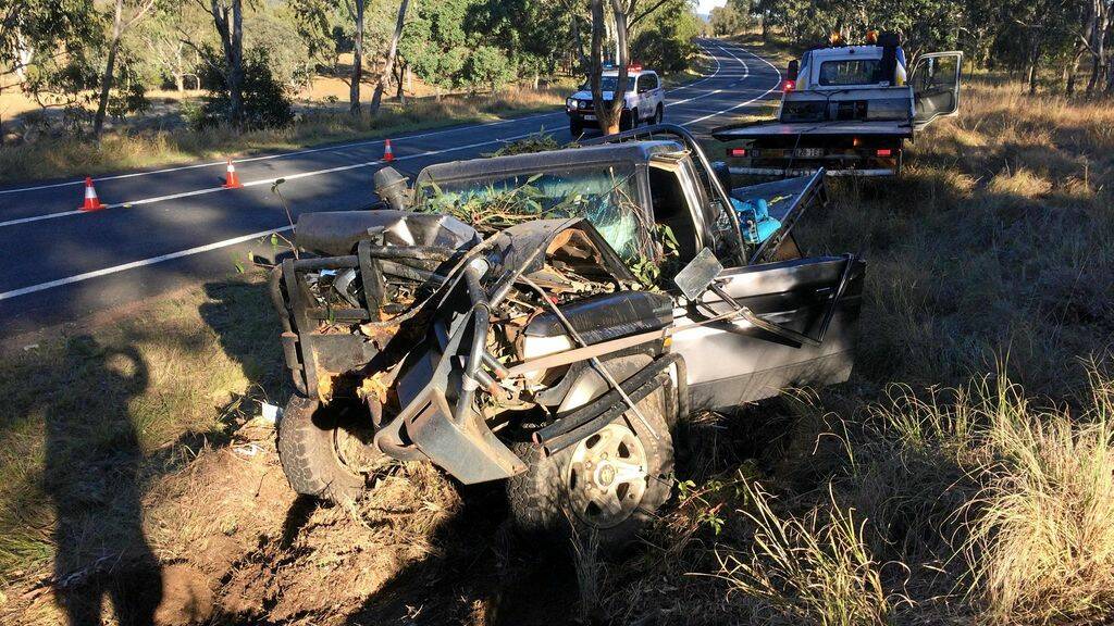  A Queensland Police picture of the crash.