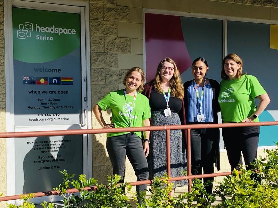 The Headspace Sarina team of Jo-Anne Birch (Youth and Community Engagement Officer), Aleysha Casey (Youth Access Team MH Clinician), Rebecca Chand (Senior MH Clinician) and Tania OKeefe (Clinical Receptionist). Photo: Supplied
