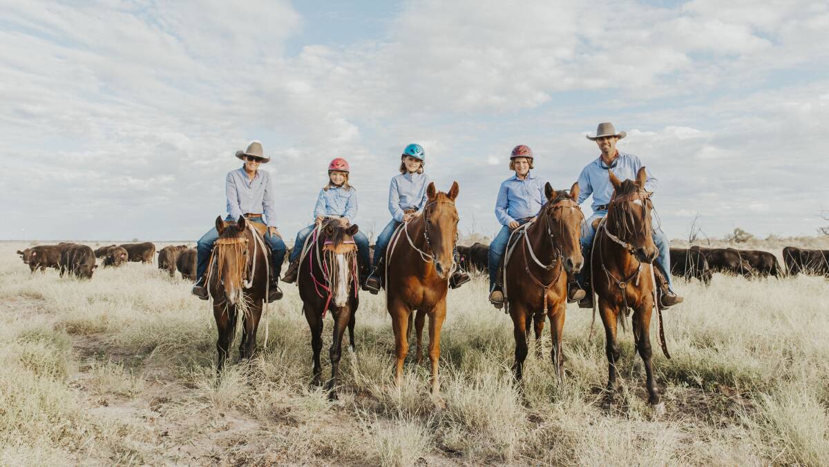 The Fearon family donated cattle at the recent Tambo Campdraft, pictured are Pip, Savannah, Zara, Tilly and Sterling Fearon. Picture: Lisa Alexander