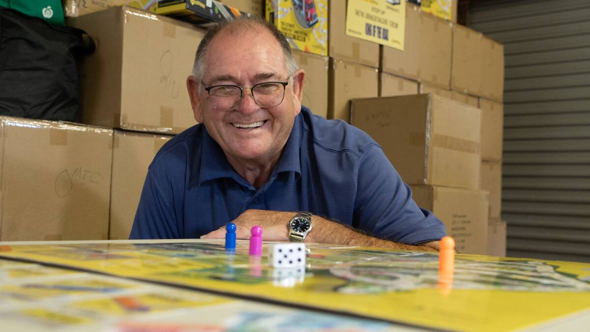 Trefor Jones, 72, has finally released his board game, Linehauler. Photo: Brandon Long