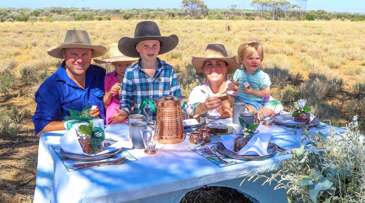 Sam, Tilli, Hugo, Angie and Elka Nisbet love their Christmas Day lunches with the extended family at Landsborough Downs, south of Hughenden. Pictures: Sally Gall