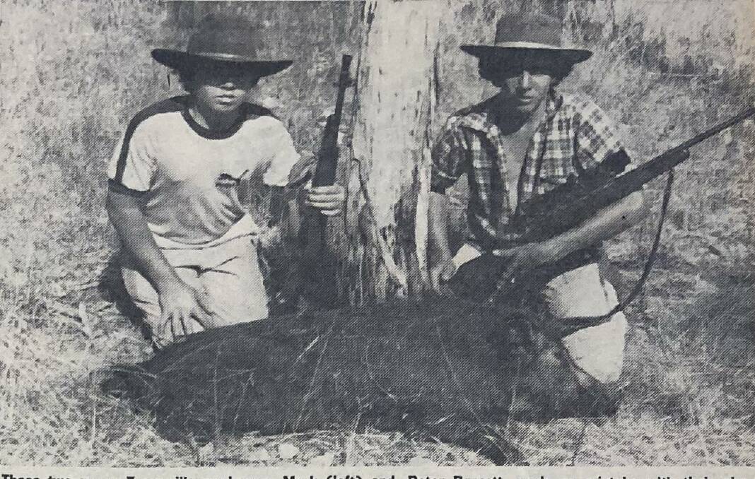Townsville marksmen Mark and Peter Burnett disposed of these feral pigs on an expedition in the Delbeg area of the Lower Burdekin. The pigs had quite long snouts. 