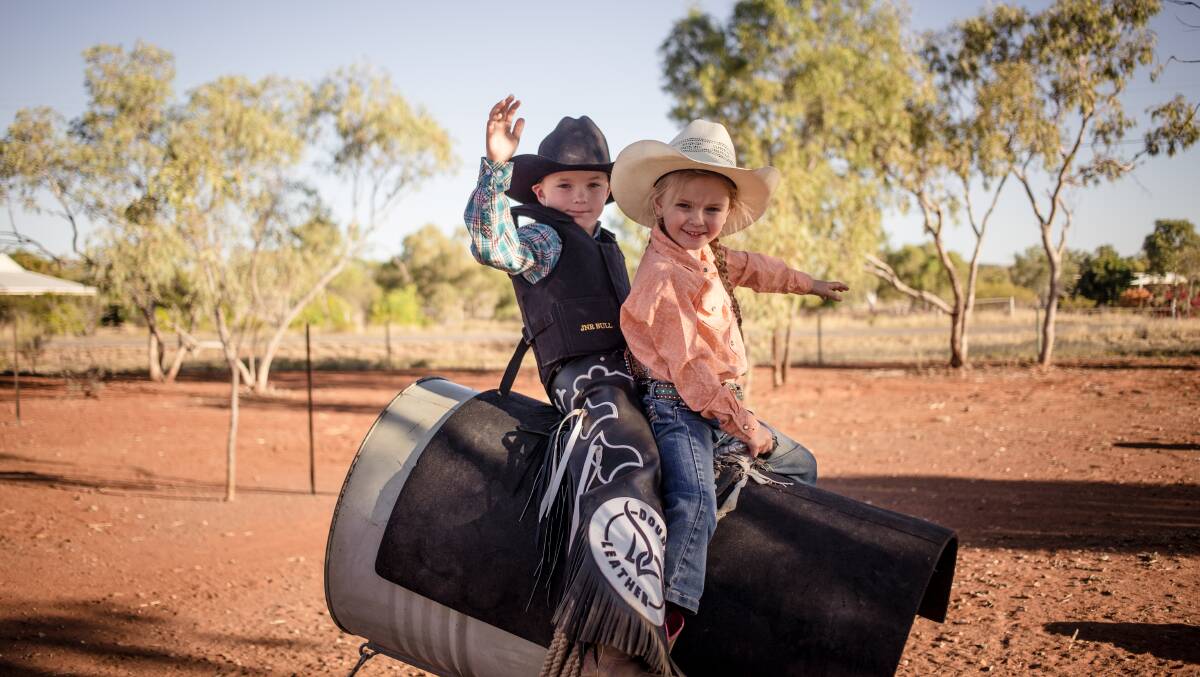 Mount Isa rodeo enthusiasts Byron and Willow Kirk. Photo: Kelly Butterworth