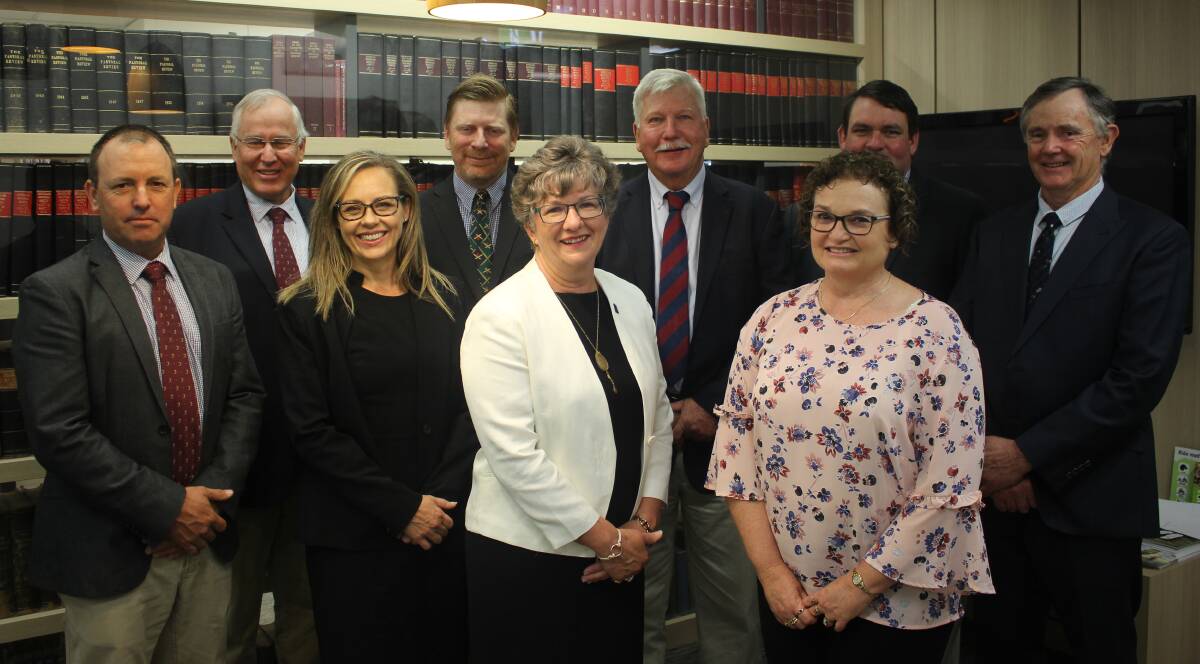 New AgForce president Georgie Somerset (centre) with the AgForce board in Brisbane today.
