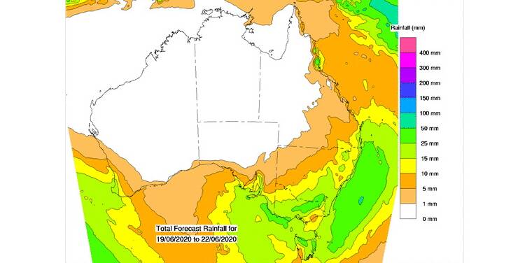 BOM is forecasting more rain between June 19 and 22.