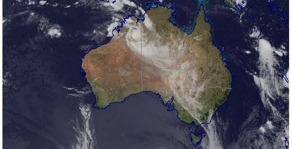 BoM's satellite map at 8.30am on Monday.