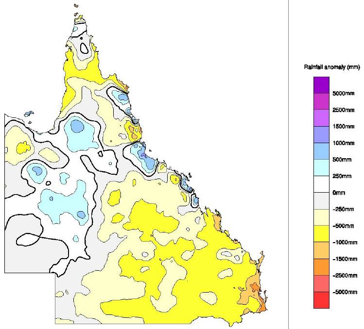 January's rainfall deficienies. Source - BoM