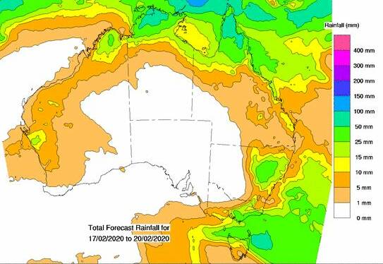 Much of Queensland will be dry for the next four days. Source - BoM