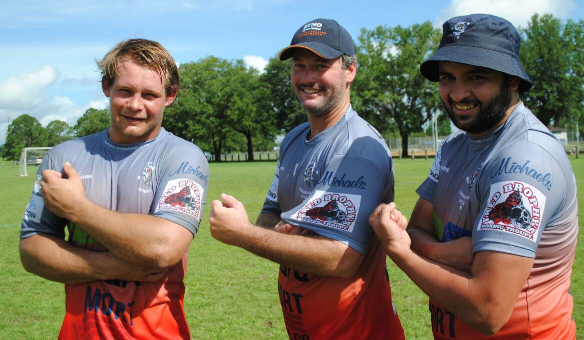 Joe Dawson, Andrew Kliese and Jesse Meinicke adding a bit of Fred Brophy inspiration to the Outback Barbarians.