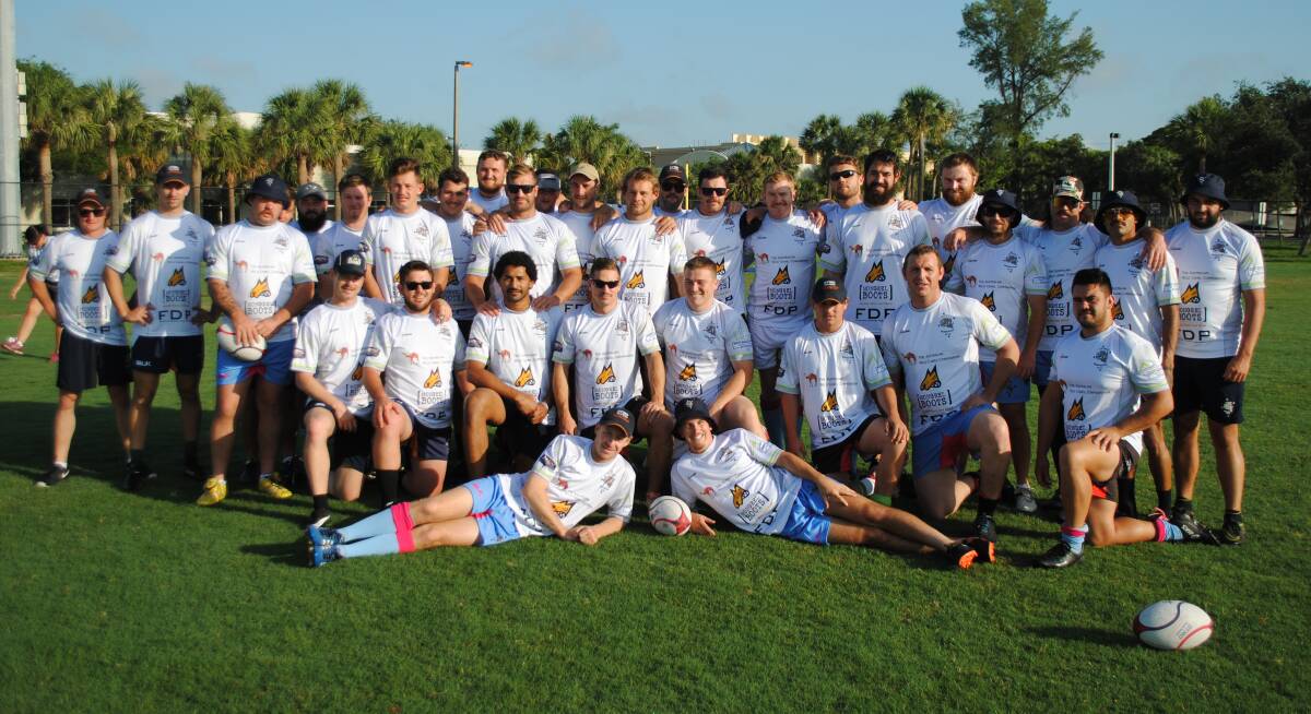 BIT OF MONGREL: The 2018 Queensland Outback Barbarians squad in Boca Raton, Florida.