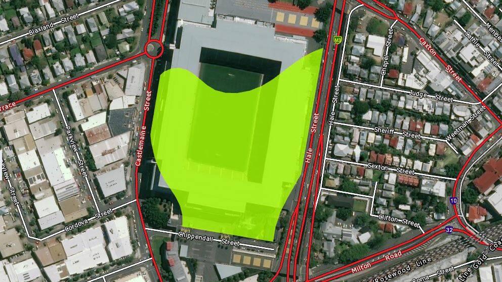 Suncorp Stadium is covered by a flora trigger map.