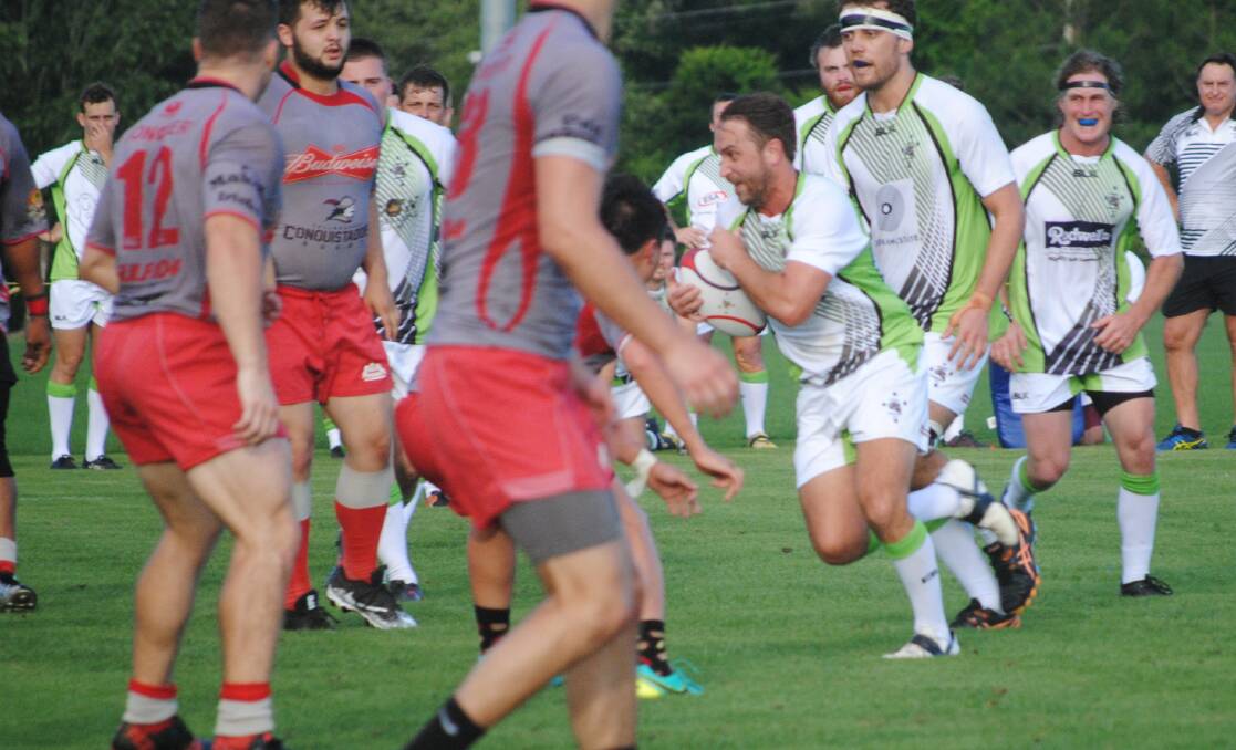 2018 US TOUR: Dyno Nobel Queensland Outback Barbarians flyhalf Adam Ebert takes on the Tallahassee defense.