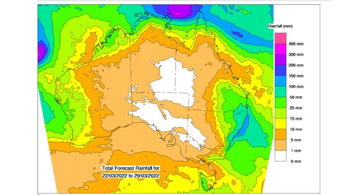 Some handy rain is expected to start later later in the week over the south east quarter of Queensland. Source - BOM
